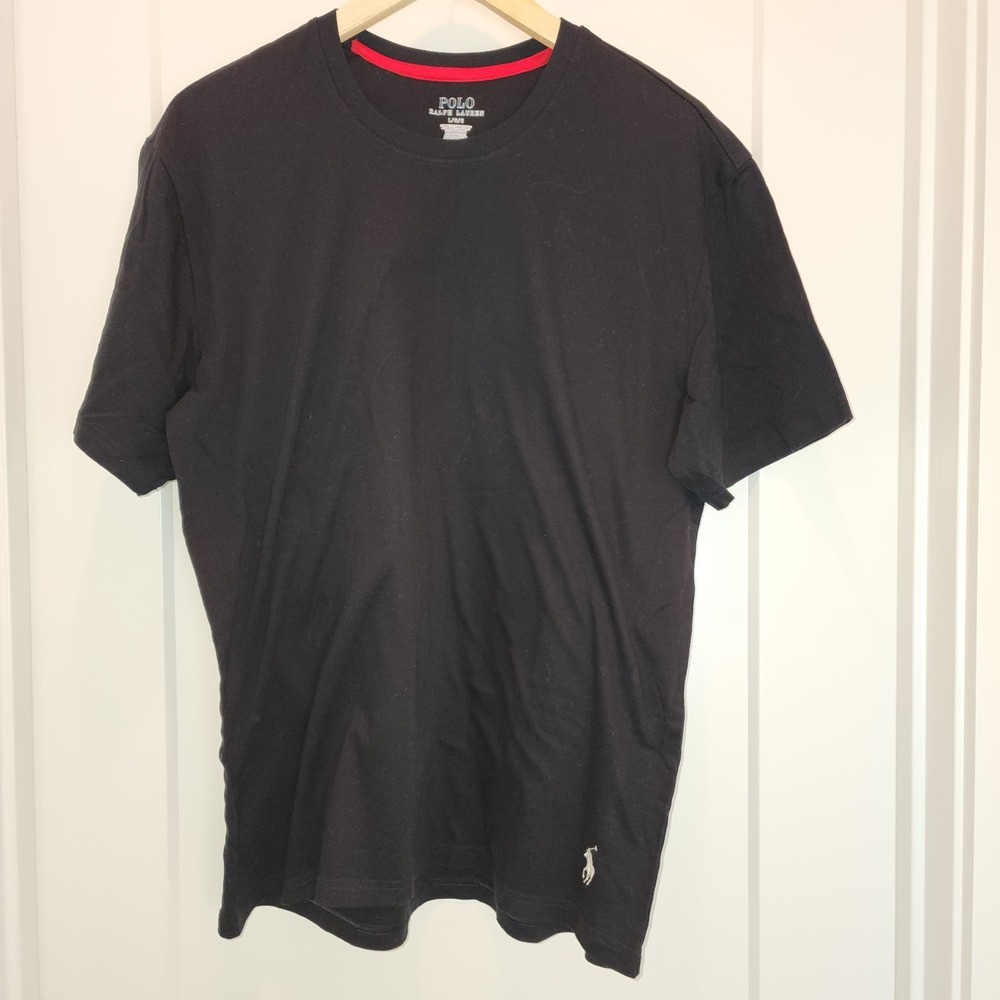 Polo Ralph Lauren T-Shirt Large Blk Cotton‎ Crewneck Pony Logo Preppy Minimalist
